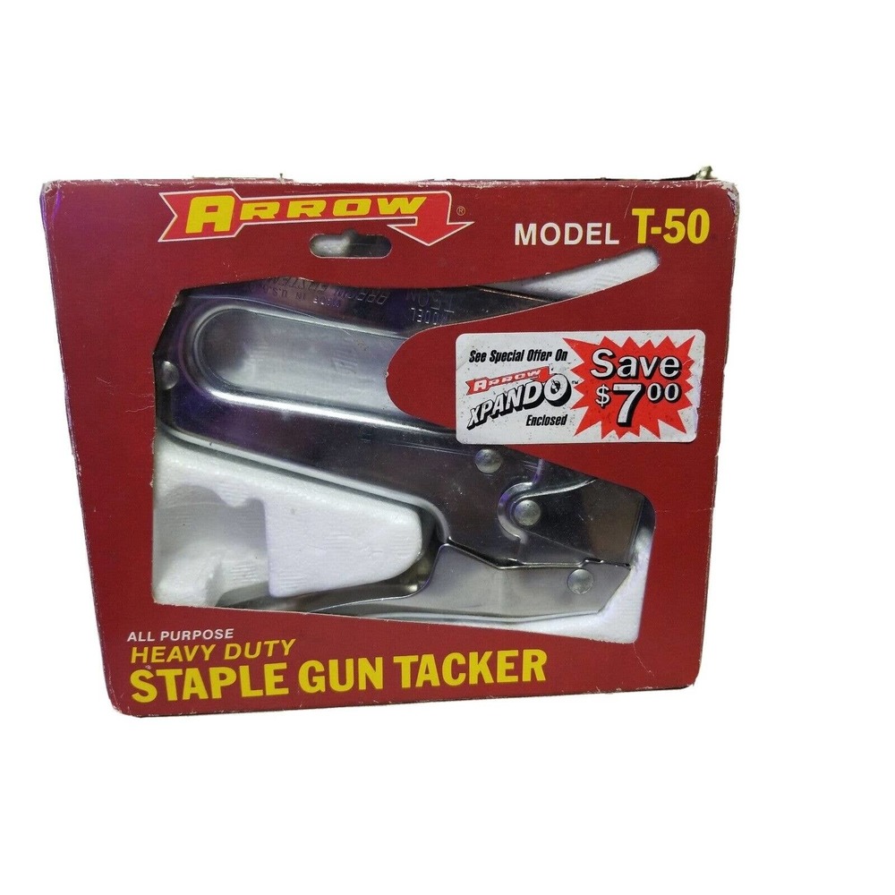 Arrow All-Purpose Heavy-Duty Staple Gun Tacker Model T-50 with Box